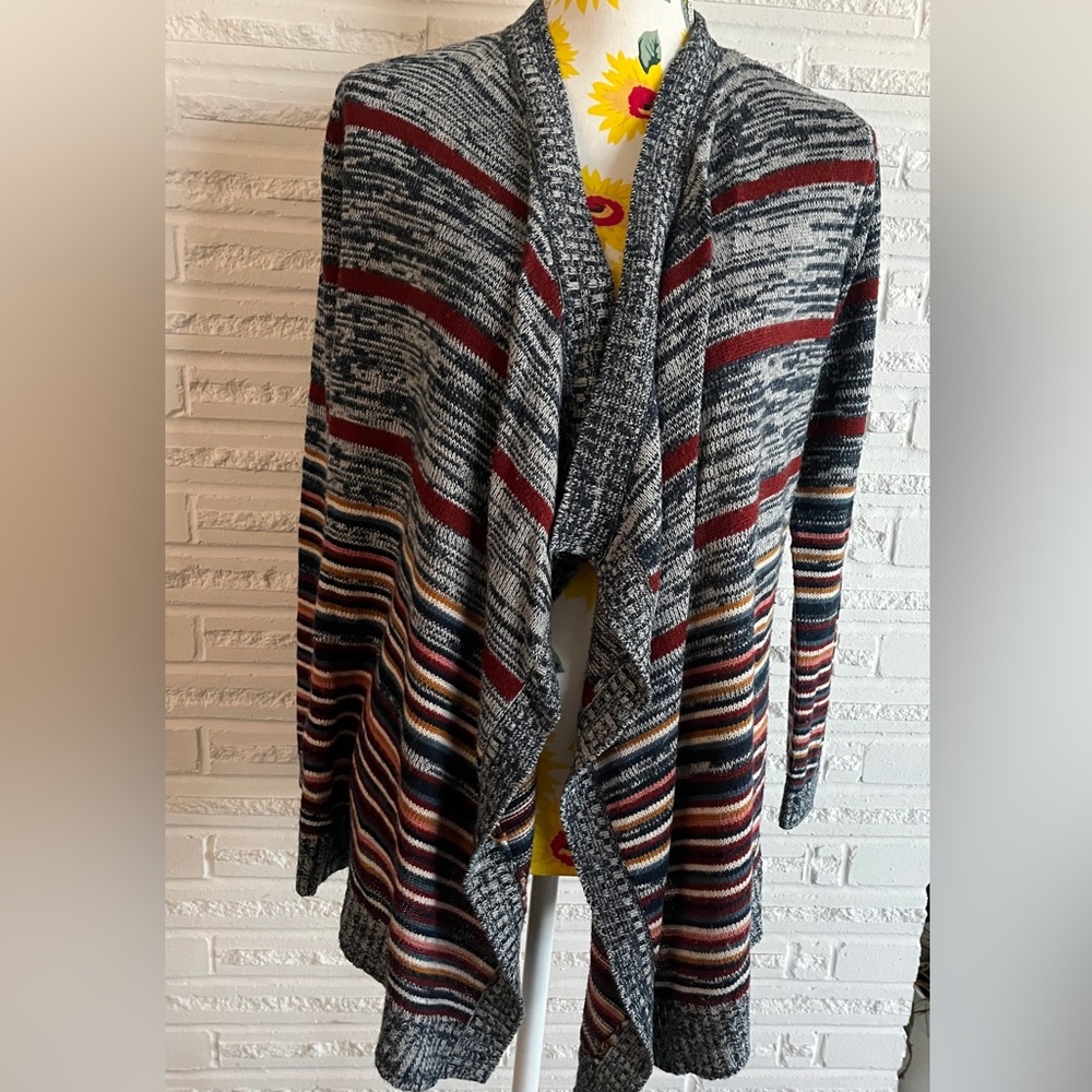 Pink Rose blue, striped cardigan